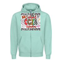 Seafoam School Social Worker Zipper Hoodie - CowhideDigitalArt