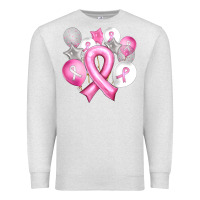 Oatmeal Heather Balloons cancer ribbon Premium Sweatshirt - Artiststas