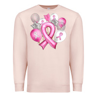 Pale Pink Balloons cancer ribbon Premium Sweatshirt - Artiststas