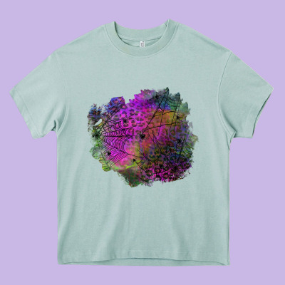 Halloween Spider Web For Patches Heavy Core Tee Designed By Bundleandbundleshop