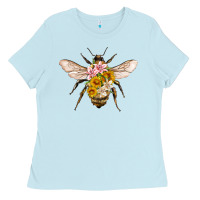 Baby Blue bee with flowers Ladies Tee - Artiststas