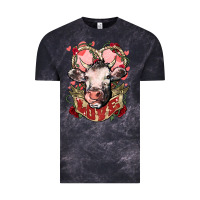 Cloud Black Cow Valentine's Day love Vintage Tee - HowdyJamesFarm