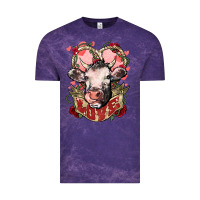 Cloud Purple Cow Valentine's Day love Vintage Tee - HowdyJamesFarm