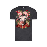 Vintage Black Cow Valentine's Day love Vintage Tee - HowdyJamesFarm