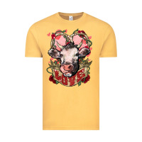 Vintage Mustard Cow Valentine's Day love Vintage Tee - HowdyJamesFarm