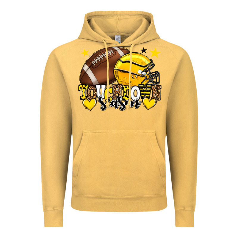 Touchdown Season American Football Yellow Team Vintage Hoodie by HowdyJamesFarm | Teevron