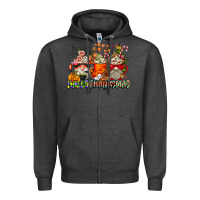 Charcoal Heather Hallothanksmas Gnome Coffee Cups Zipper Hoodie - CowhideDigitalArt