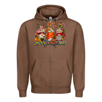 Chestnut Hallothanksmas Gnome Coffee Cups Zipper Hoodie - CowhideDigitalArt