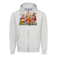 Dove Grey Hallothanksmas Gnome Coffee Cups Zipper Hoodie - CowhideDigitalArt