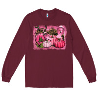 Burgundy cancer pumpkins Long Sleeve Tee - CowGirlArtShop