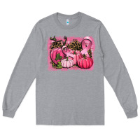 Heather Grey cancer pumpkins Long Sleeve Tee - CowGirlArtShop