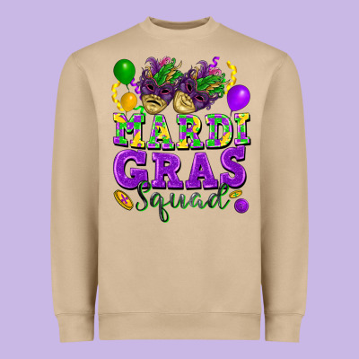Mardi Gras Squad Heavyweight Sweatshirt Designed By Fadigitalartstudio