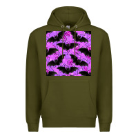 Army Green halloween bat and stars seamless pattern Premium Hoodie - BundleAndBundleShop