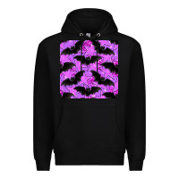 Black halloween bat and stars seamless pattern Premium Hoodie - BundleAndBundleShop