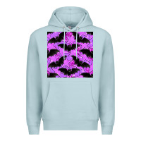 Blue Mist halloween bat and stars seamless pattern Premium Hoodie - BundleAndBundleShop