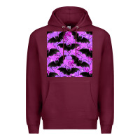 Burgundy halloween bat and stars seamless pattern Premium Hoodie - BundleAndBundleShop