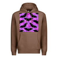 Chestnut halloween bat and stars seamless pattern Premium Hoodie - BundleAndBundleShop