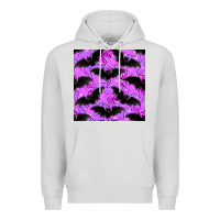 Dove Grey halloween bat and stars seamless pattern Premium Hoodie - BundleAndBundleShop