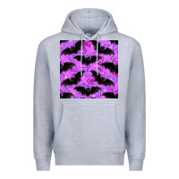 Heather Grey halloween bat and stars seamless pattern Premium Hoodie - BundleAndBundleShop
