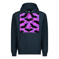 Navy halloween bat and stars seamless pattern Premium Hoodie - BundleAndBundleShop