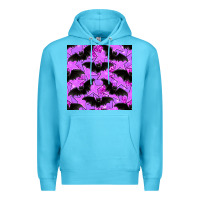 Ocean Blue halloween bat and stars seamless pattern Premium Hoodie - BundleAndBundleShop