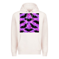 Pale Pink halloween bat and stars seamless pattern Premium Hoodie - BundleAndBundleShop