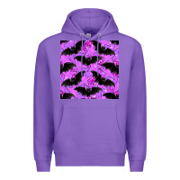 Purple halloween bat and stars seamless pattern Premium Hoodie - BundleAndBundleShop