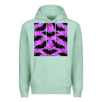 Seafoam halloween bat and stars seamless pattern Premium Hoodie - BundleAndBundleShop