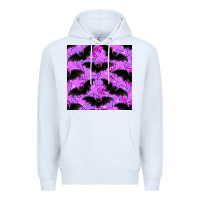 White halloween bat and stars seamless pattern Premium Hoodie - BundleAndBundleShop