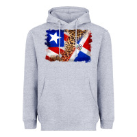 Heather Grey puerto rico and dominican republic flag Heavyweight Hoodie - Artiststas