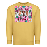 Antique Gold Breast Cancer Together Fight Premium Sweatshirt - Artiststas