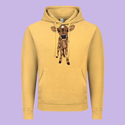 Baby Cow Vintage Hoodie Designed By Howdyjamesfarm
