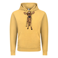 Vintage Mustard Baby cow Vintage Hoodie - HowdyJamesFarm