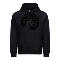 Womens Strong Black Woman Afro Message Urban Hoodie | Teevron