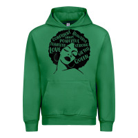 Emerald Womens Strong Black Woman Afro Message Urban Hoodie - lanVoArt