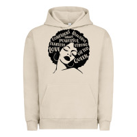 Pigment French Oak Womens Strong Black Woman Afro Message Urban Hoodie - lanVoArt