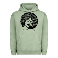 Pigment Oil Green Womens Strong Black Woman Afro Message Urban Hoodie - lanVoArt