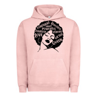 Pigment Salmon Womens Strong Black Woman Afro Message Urban Hoodie - lanVoArt