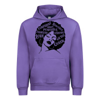 Tulip Womens Strong Black Woman Afro Message Urban Hoodie - lanVoArt