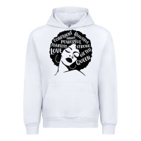 White Womens Strong Black Woman Afro Message Urban Hoodie - lanVoArt