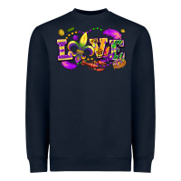 Navy love mardi gras Heavyweight Sweatshirt - FaDigitalArtStudio