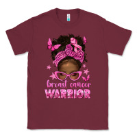 Burgundy afro messy bun breast cancer warrior Classic Tee - texasbilliewilder