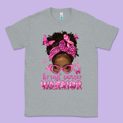 Afro Messy Bun Breast Cancer Warrior Classic Tee Designed By Texasbilliewilder