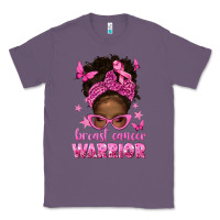 Lavender afro messy bun breast cancer warrior Classic Tee - texasbilliewilder
