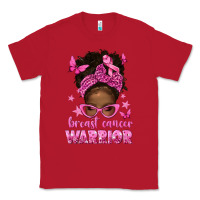 Red afro messy bun breast cancer warrior Classic Tee - texasbilliewilder