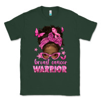 Sports Green afro messy bun breast cancer warrior Classic Tee - texasbilliewilder
