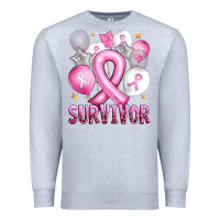 Heather Grey Balloons cancer ribbon survivor Premium Sweatshirt - Artiststas