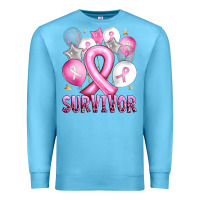 Ocean Blue Balloons cancer ribbon survivor Premium Sweatshirt - Artiststas