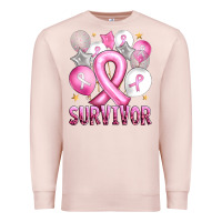 Pale Pink Balloons cancer ribbon survivor Premium Sweatshirt - Artiststas