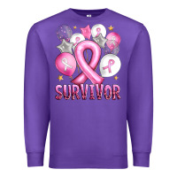 Purple Balloons cancer ribbon survivor Premium Sweatshirt - Artiststas